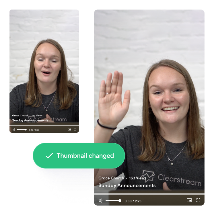 Changing video thumbnails in Clearstream