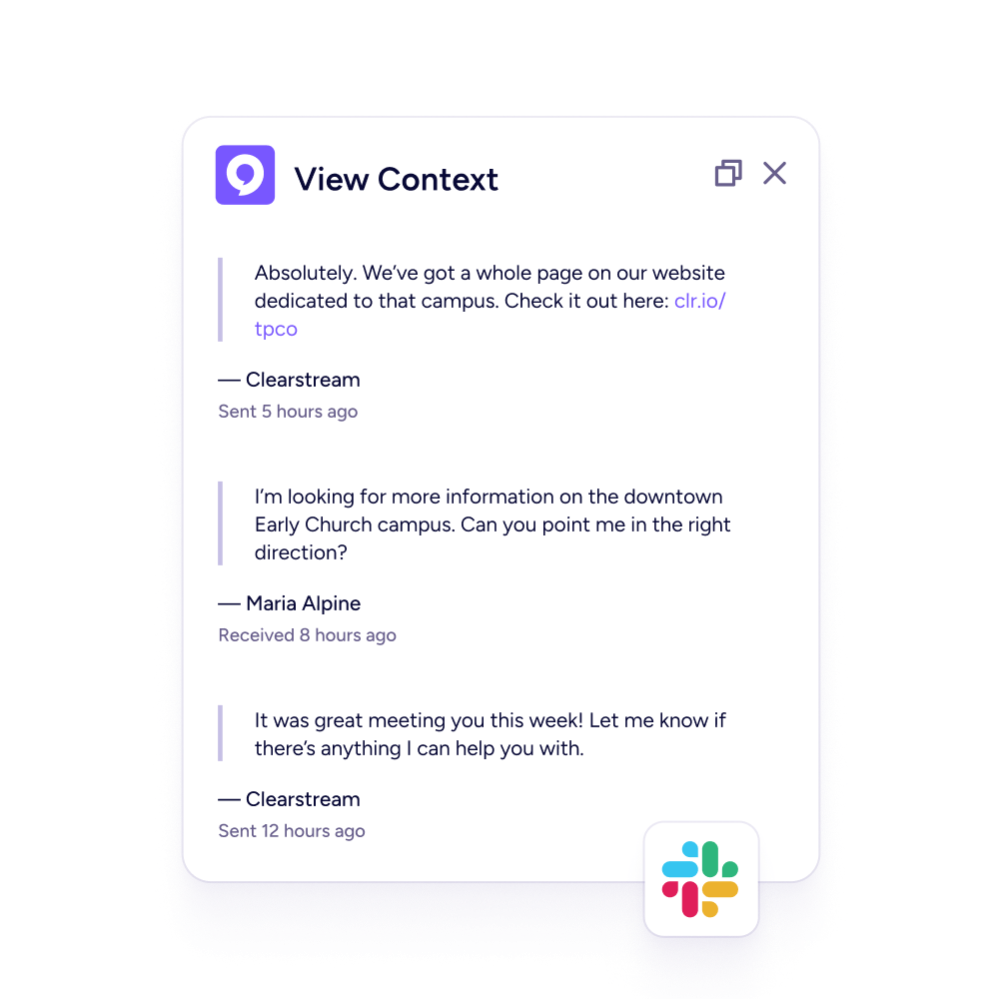 View message context Message context in Slack