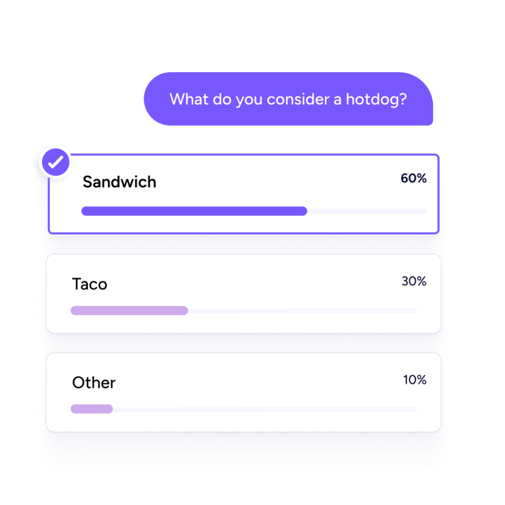 Host live polls during youth service Hotdog poll