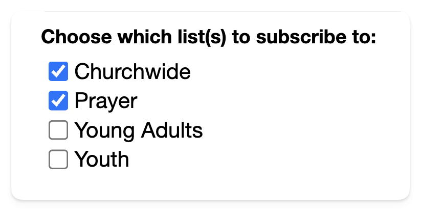 Choose what texts you want Choose which texting list to join