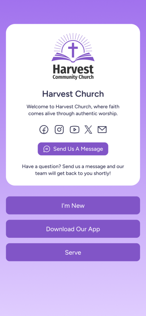 Connect with visitors with a custom menu for your church