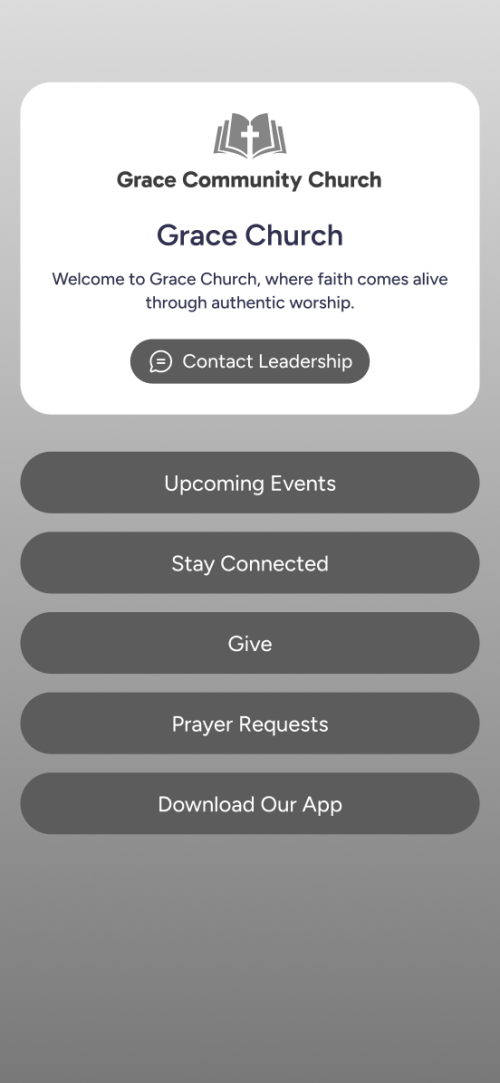 Custom microsite for churches