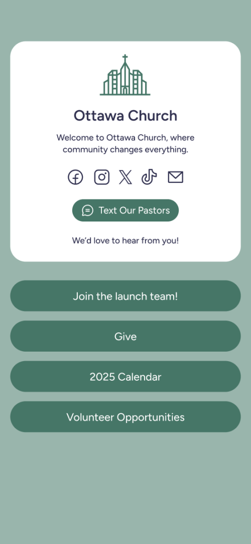 Landing page for churches (like a linktree) with giving options for churches and nonprofits