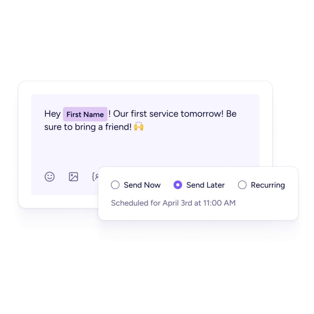 Text your team Scheduled message