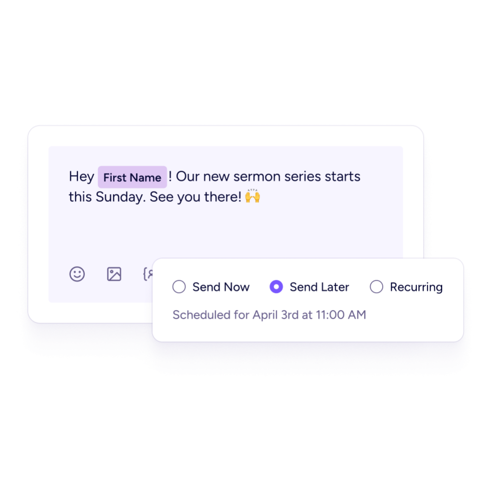 Send now or later Scheduled message