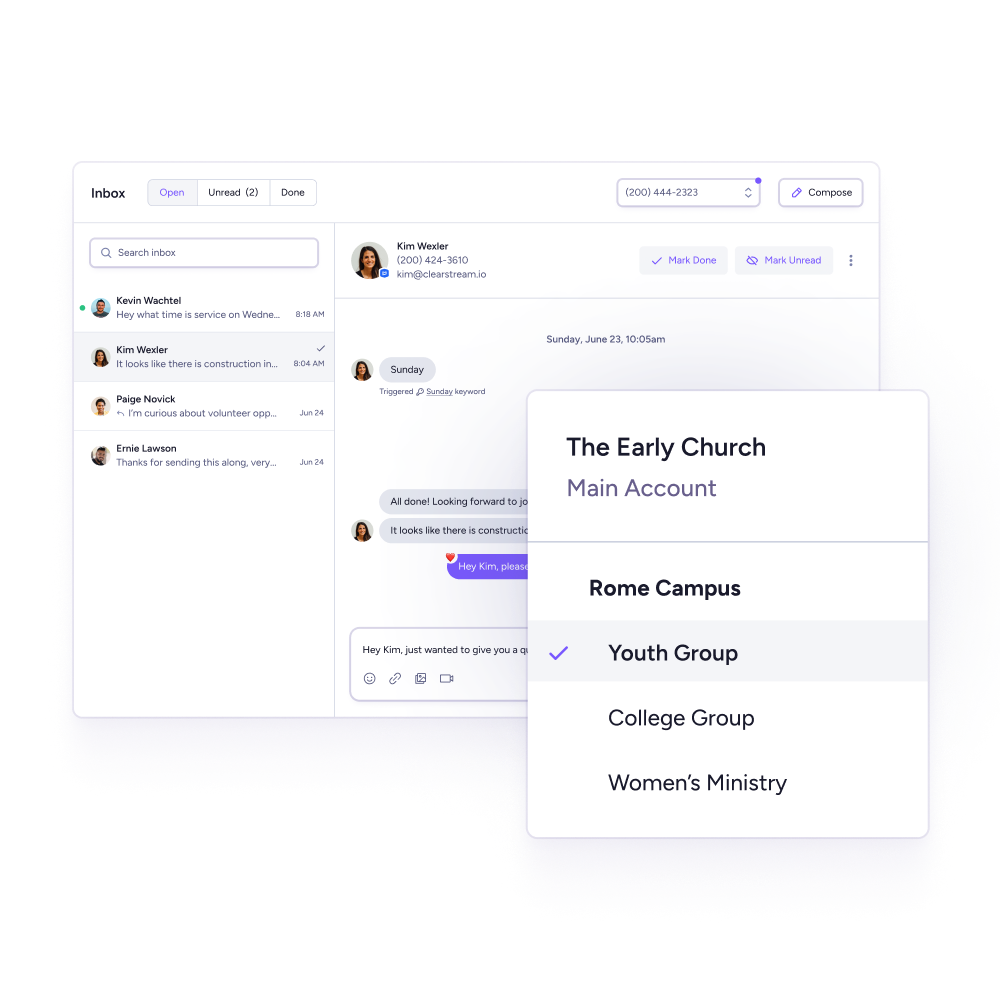 Features Separate inboxes in Clearstream