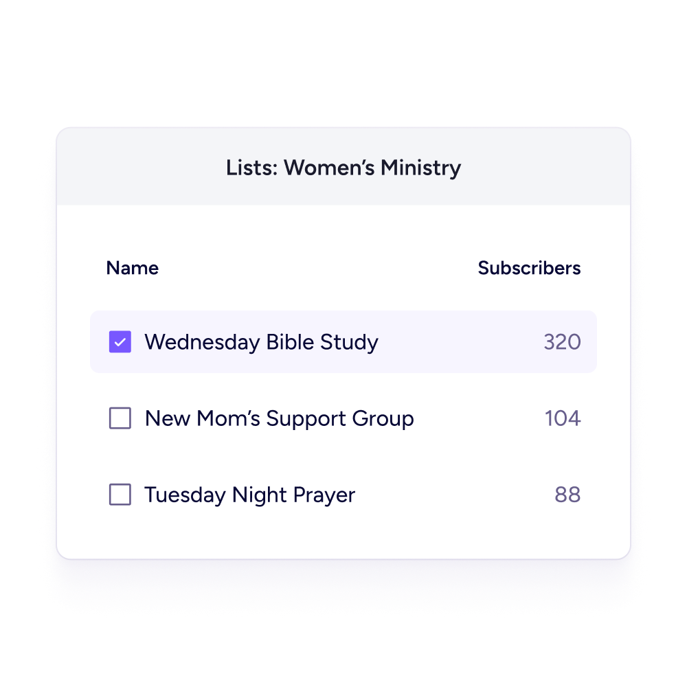 Separate lists Separate lists