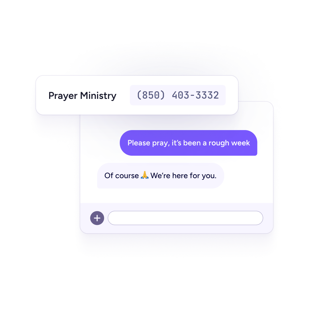 Separate number Prayer ministry number