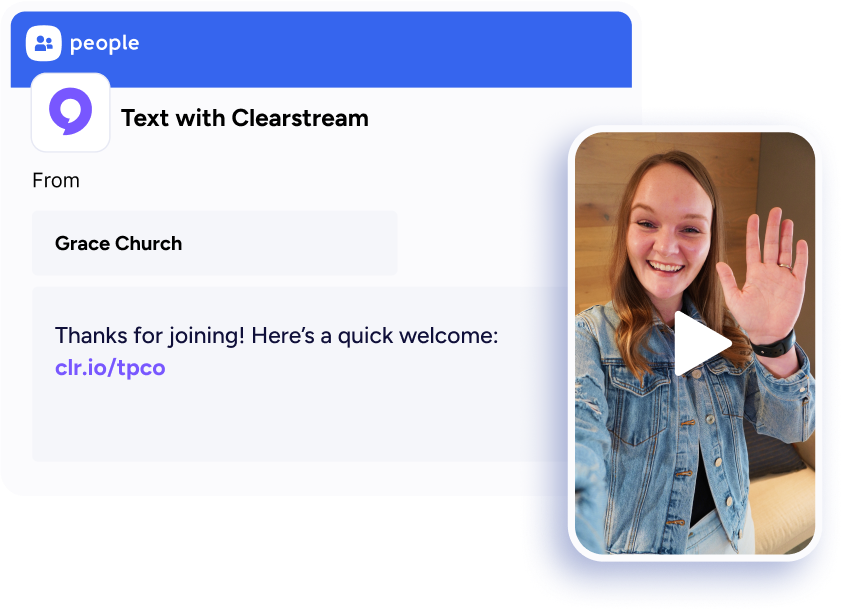 Send video texts in Planning Center Send a video within the Planning Center Add-on